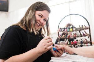 Happy manicure working
